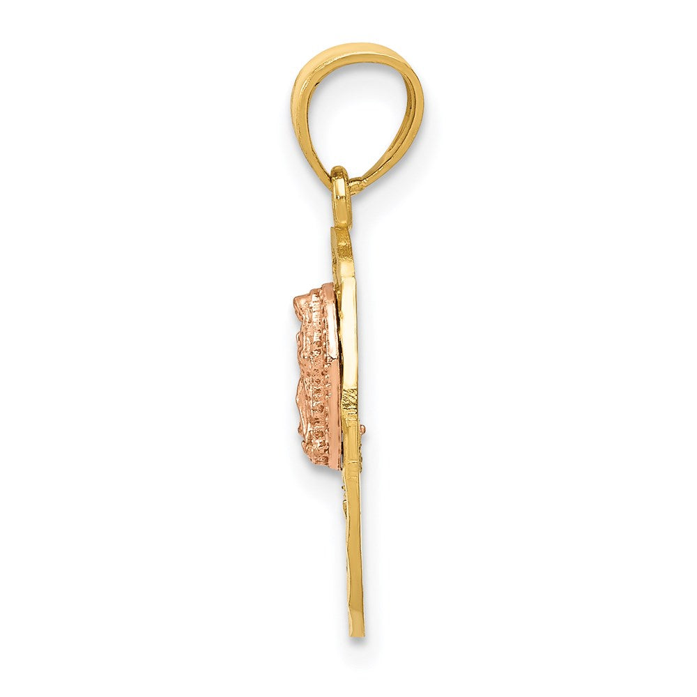 14k Two-tone w/White Rhod D/C Lady of Guadalupe 15 Pendant