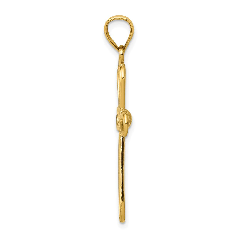 14k Polished Rounded Cross w/-X- Center Pendant