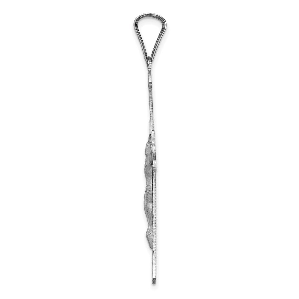 14k White Gold Crucifix Pendant