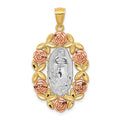 14K Two-Tone w/White Rhodium Lady Of Guadalupe Pendant