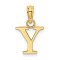 14K Polished Block Letter Y Initial Pendant
