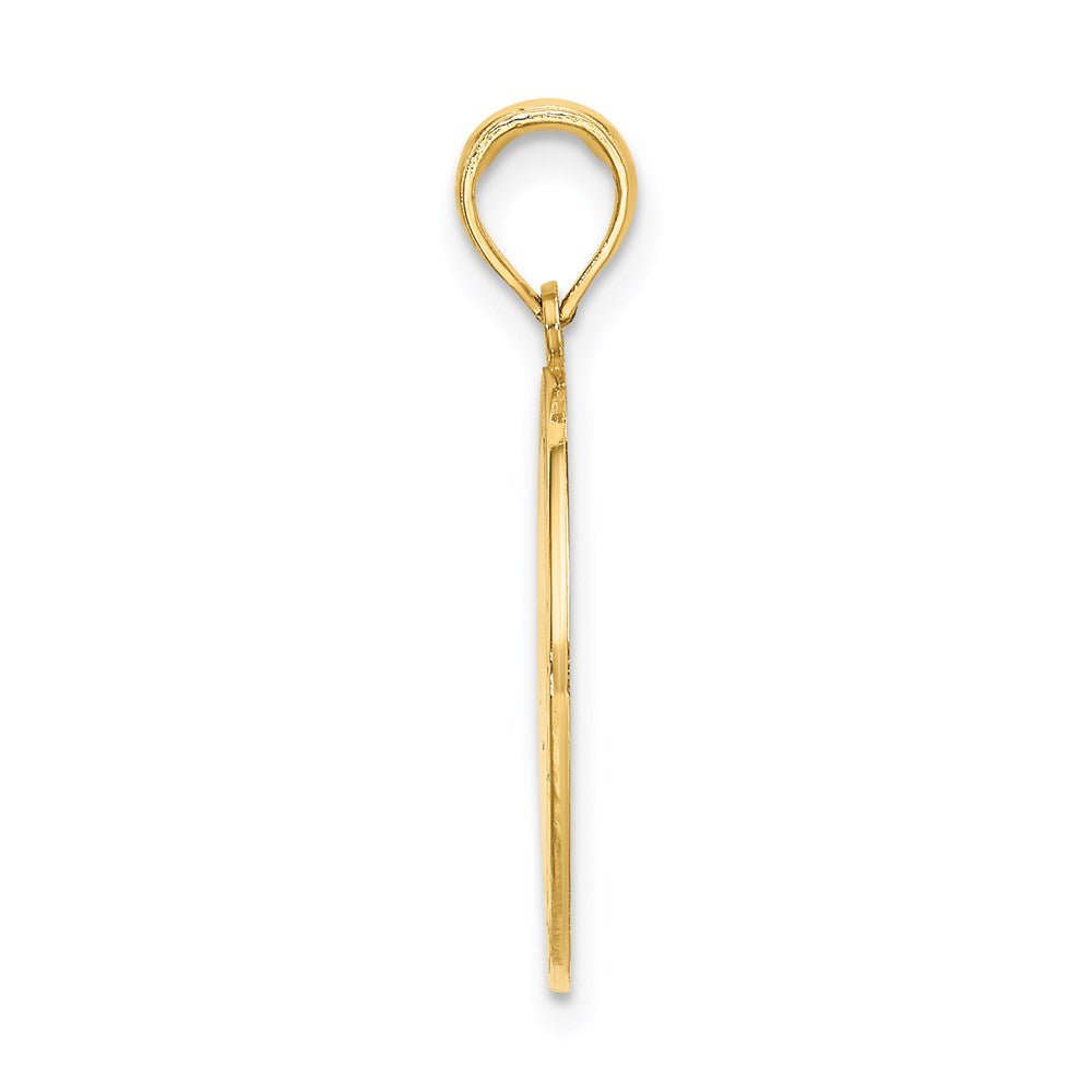 14K Circle Engraveable Center Charm