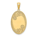 14K Oval with Engraveable Center Charm