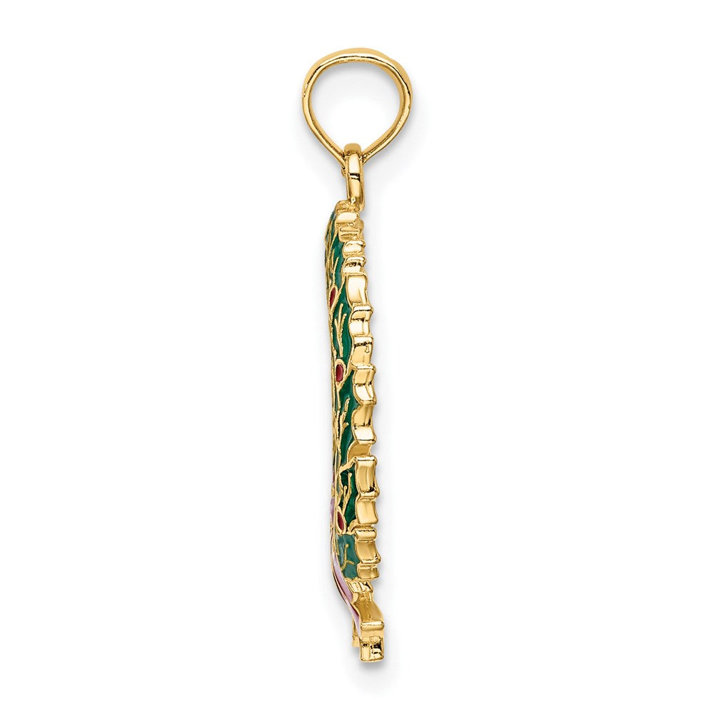 14K Enamel CHRISTMAS WREATH Charm