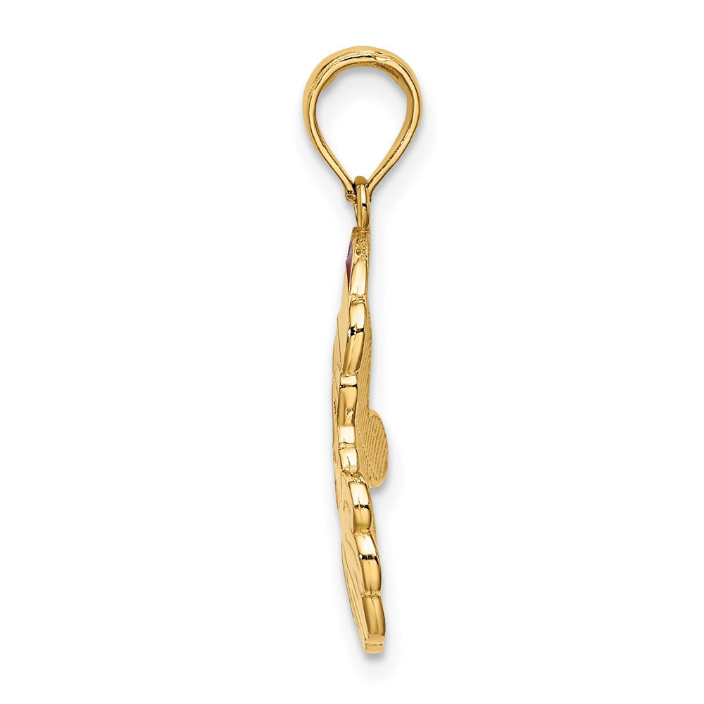 14K w/ Enamel Santa Face Charm