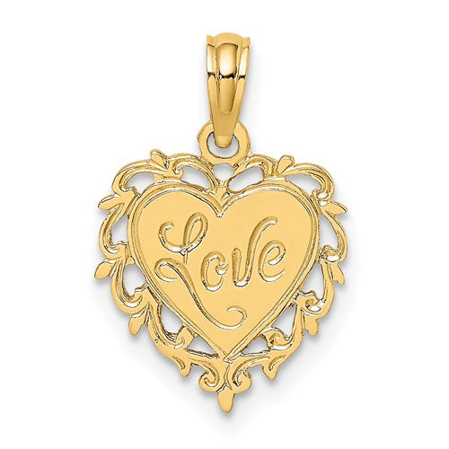14K Love In Heart Charm