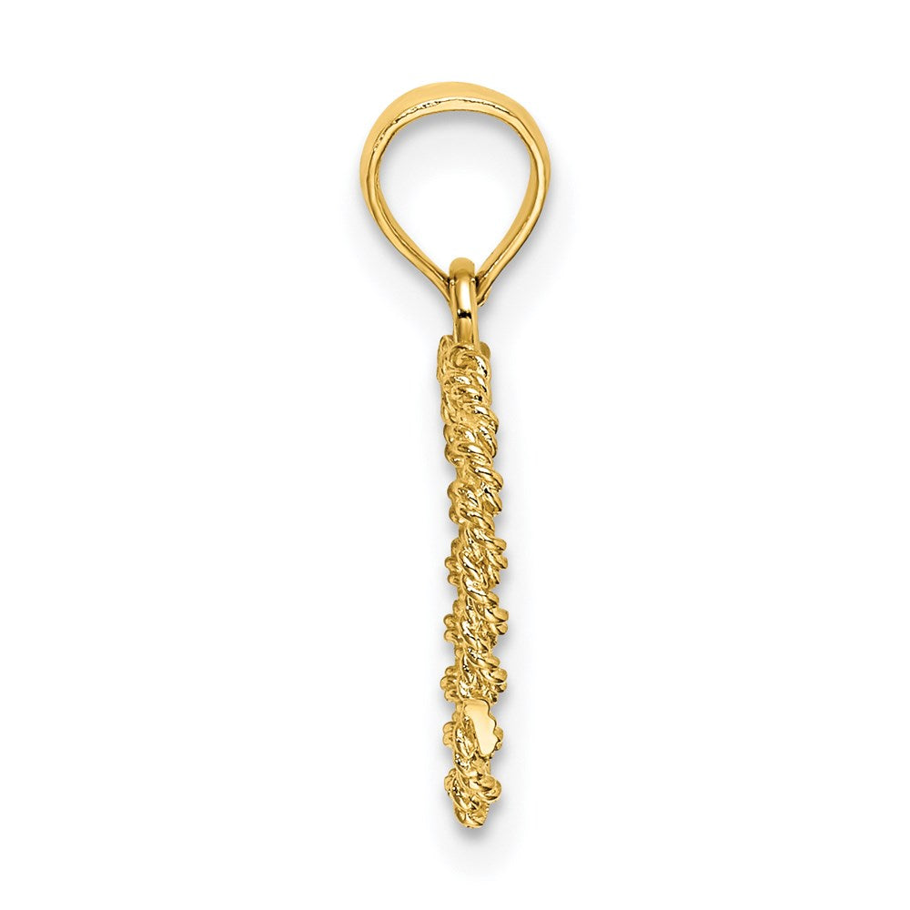 14k 3D Rope Heart Pendant
