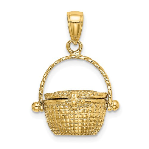14K 3-D Moveable Nantucket Basket Charm