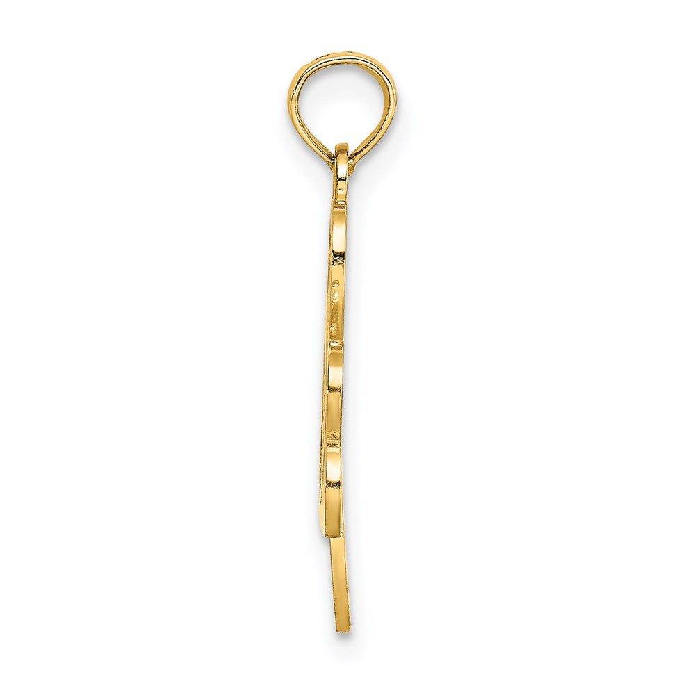 14K Filigree 3-Leaf Clover Charm