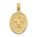 14K Fleur de Lis on Oval Disc Charm