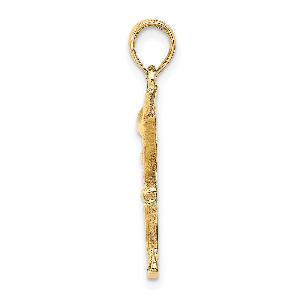 14K Polished Cut-Out Martini W/ Olive Charm