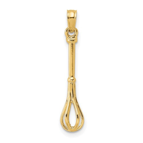 14K 3-D  Polished Whisk Charm