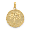 14K JAMAICA and Palm Tree Disk Charm
