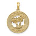 14K FLORIDA w/Double Palm Tree Circle Charm