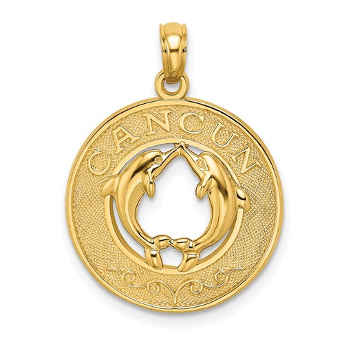 14K CANCUN w/Dolphin Circle Charm