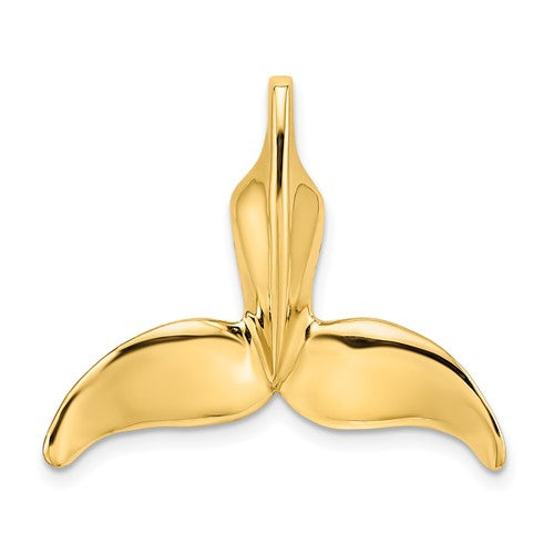 14K 3-D Polished Whale Tail Chain Slide