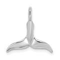14K White Gold 3-D Polished Whale Tail Chain Slide