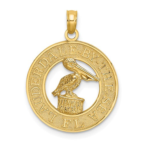 14K LAUDERDALE-BY-THE-SEA FL w/Pelican Charm