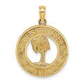 14K SIESTA KEY FLORIDA  w/Palm Tree Circle Charm