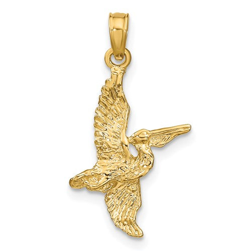 14K 3-D Pelican Flying Charm