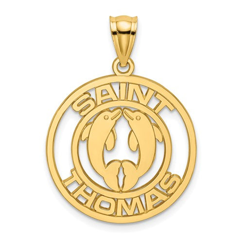 14K SAINT THOMAS w/ Dolphins Charm