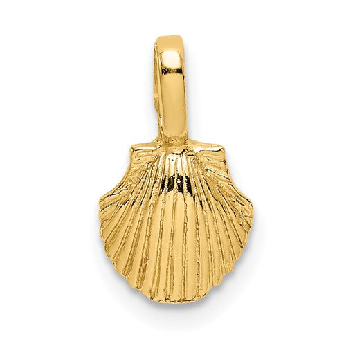 14K Mini Scallop Shell Charm