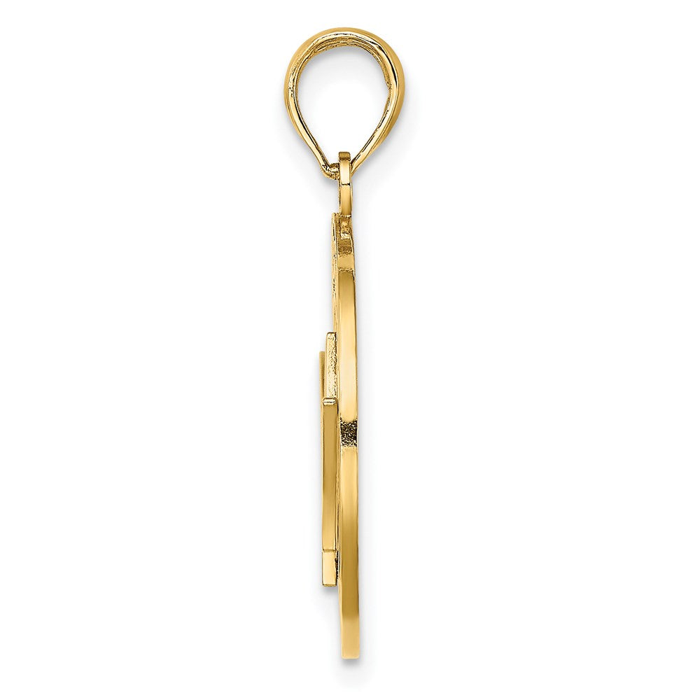 14K BARBADOS w/Trident Spear Circle Charm