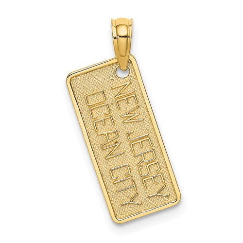 14K Texture Small OCEAN CITY, NEW JERSEY License Plate Charm
