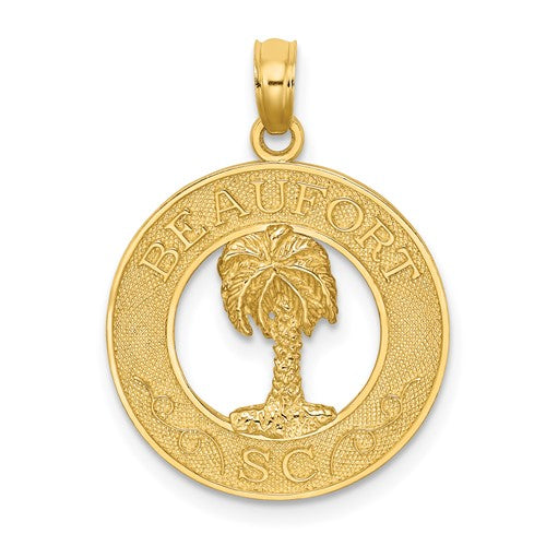 14K BEAUFORT SC Palm Tree Charm