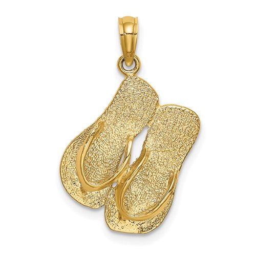 14K 3D SANIBEL ISLAND w/ Large Double Flip-Flop Charm