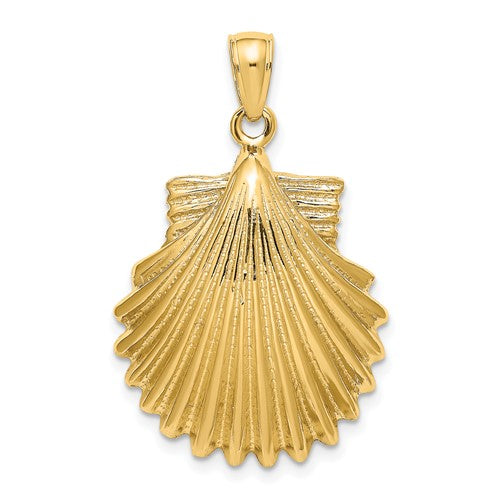 14K Polished Scallop Shell Charm
