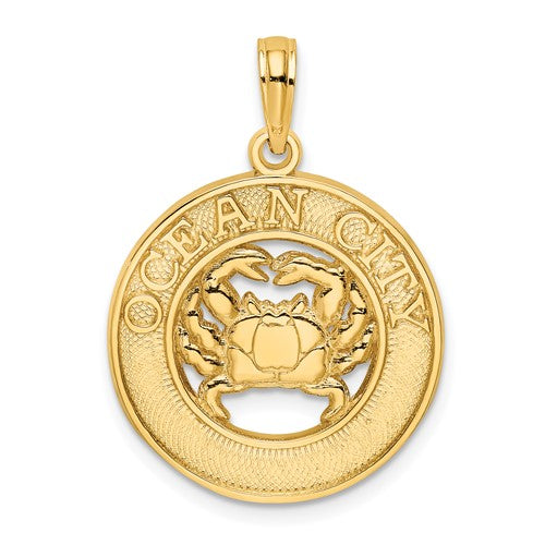 14K OCEAN CITY w/ Crab Charm