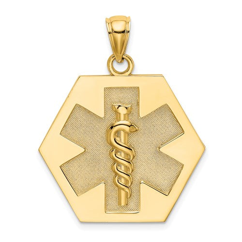 14K Textured Back Caduceus Medical Disc