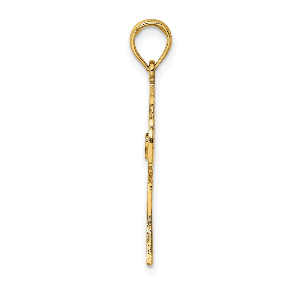 14K Claddagh Cross Charm