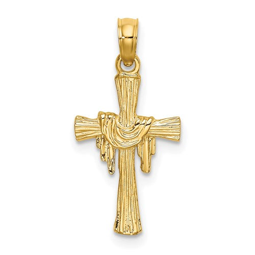 14K Cross w/ Drape Charm