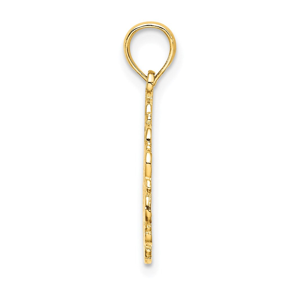 14K Star Of David In Scalloped Circle Charm