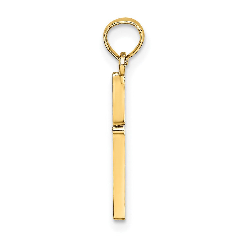 14K D/C and Polished Cross Charm