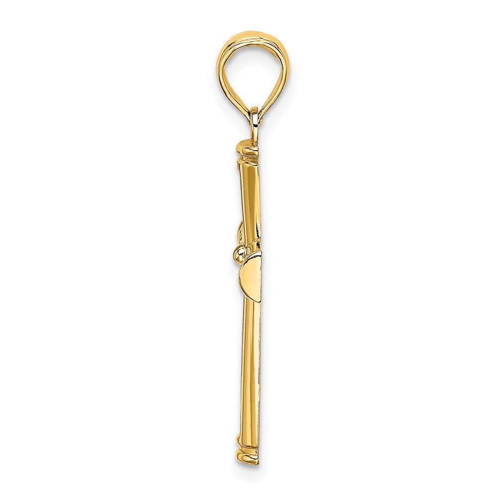 14K Polished and Cut-Out Cross