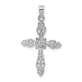 14K White Gold Polished and Cut-Out Cross Charm