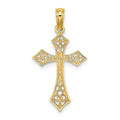 14K Filigree Cross Charm