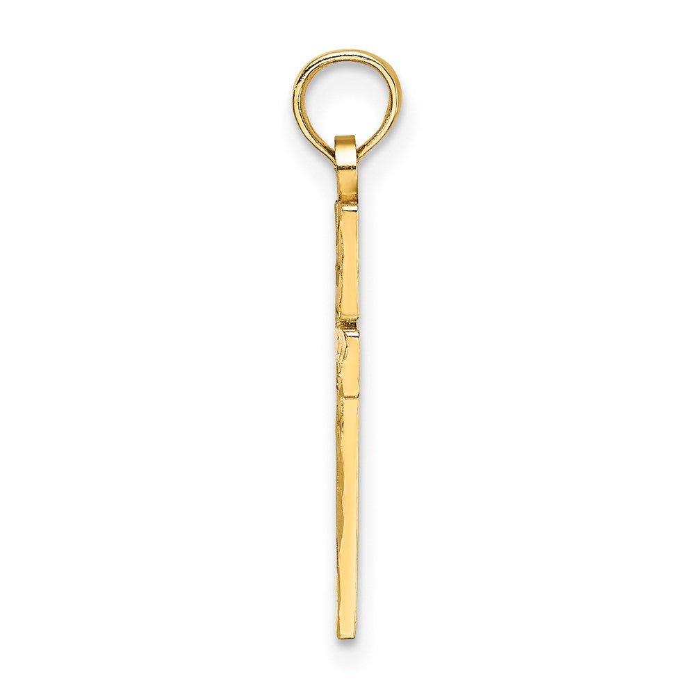 14K D/C Block Cross  Charm