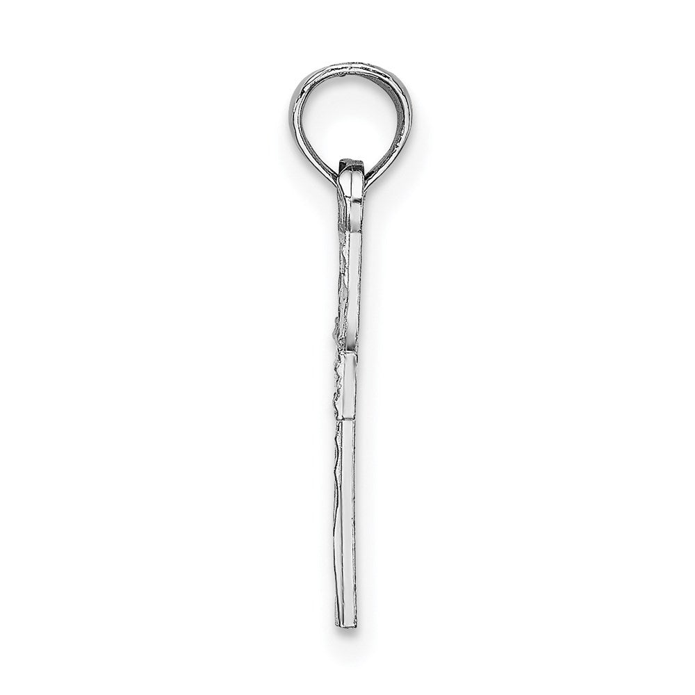 14K White Gold D/C Cross Charm