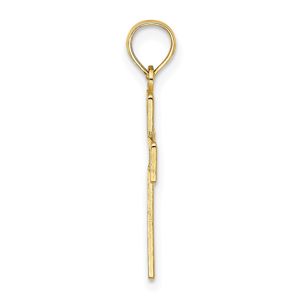 14K Textured Lace Center Cross Charm