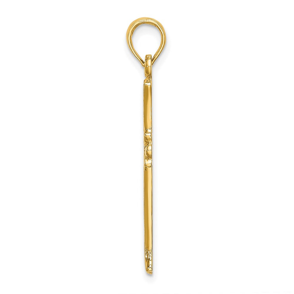 14K Cross W/Starburst Center Charm