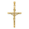 14K Textured Crucifix Charm
