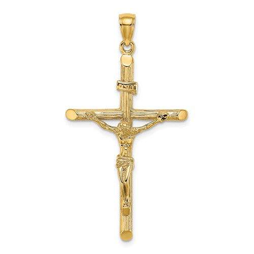 14K Textured Crucifix Charm
