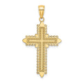 14K w/ Lace Border Cross Charm