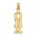 14K Polished OBX (Outer Banks) Vertical Charm