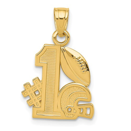 14K #1 Football w/ Helmet Charm