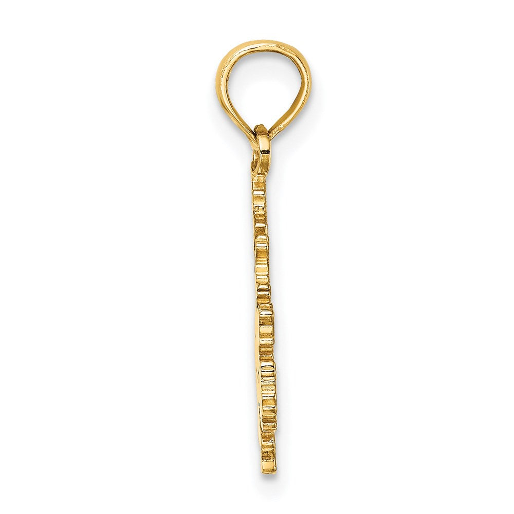 14K Polished and Engraved ANTIGUA MAP Charm